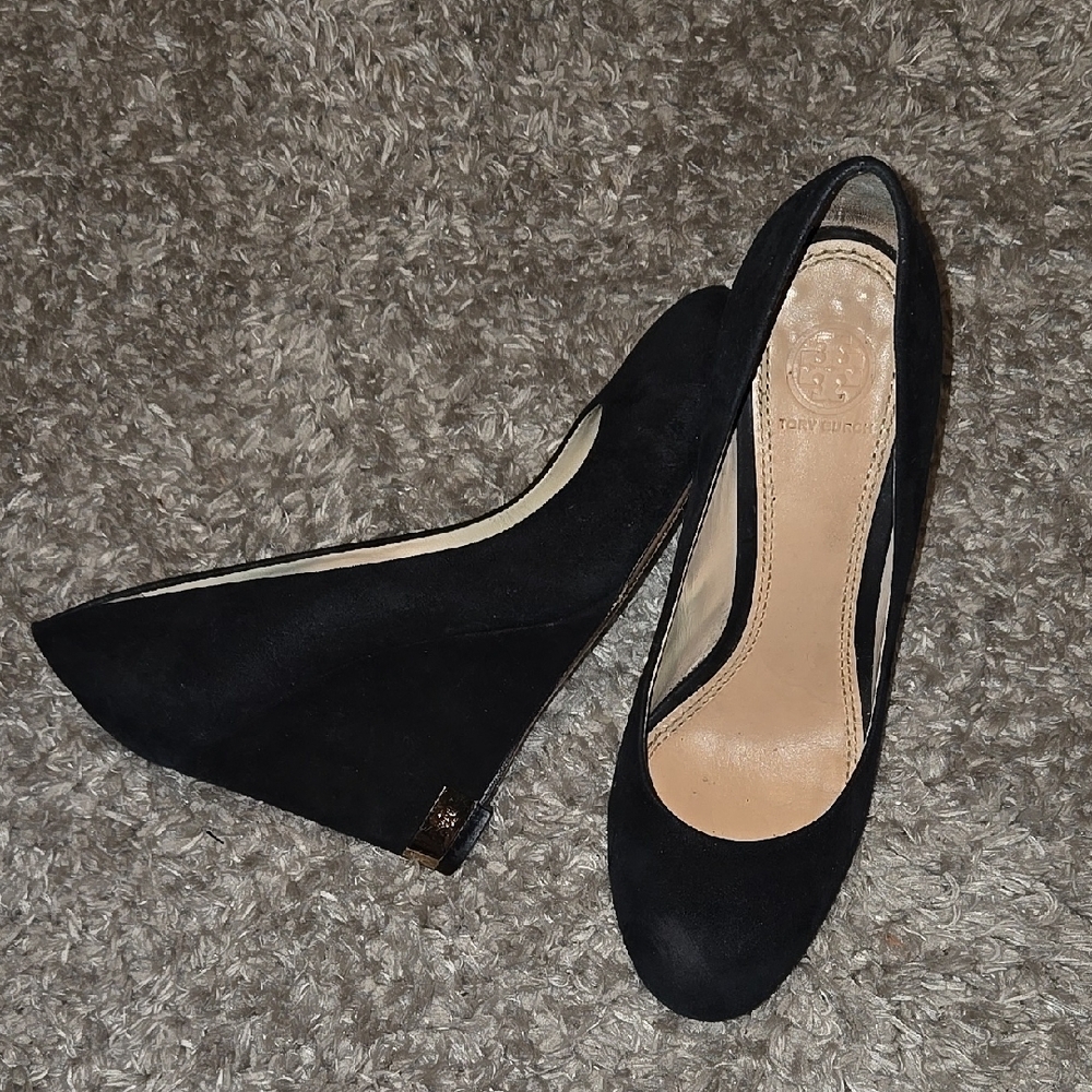 Tory Burch Black Wedge Heels